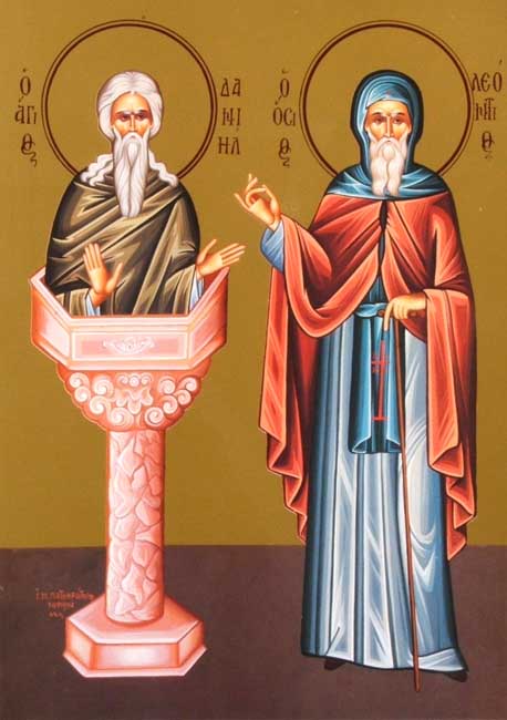 أيقونة القديس دانيال العامودي العجائبي والقديس ليونتيوس