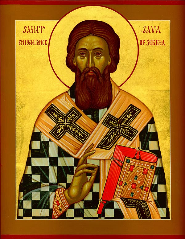 Saint Saba, Archbishop of Serbia and founder of the Athosian Khalendar Monastery