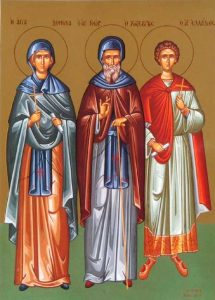Die Heiligen Dominica, George, Khusebi und Hiladius