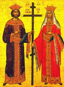 Константин и Елена, славните светци, великите царе, короновани от Бога и равноапостолни